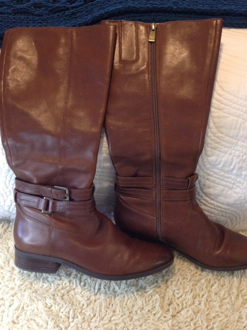 Naturalizer Brown Leather Equestrian/Riding Boots 8.5 Boho Hippie Chic Comfort